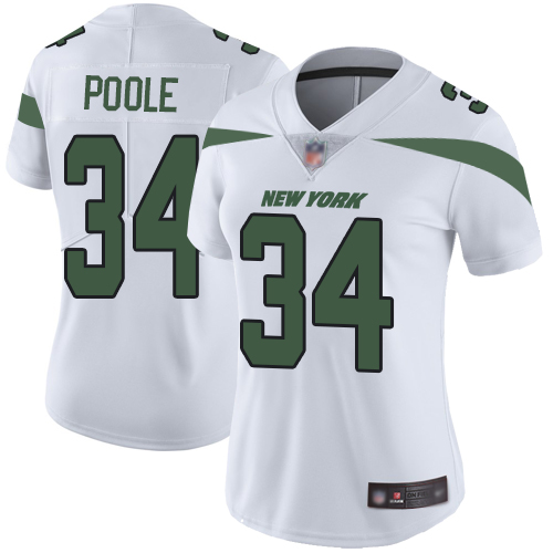 New York Jets Limited White Women Brian Poole Road Jersey NFL Football #34 Vapor Untouchable->women nfl jersey->Women Jersey